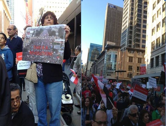 Egyptians in Sydney demonstrate against the Muslim Brotherhood